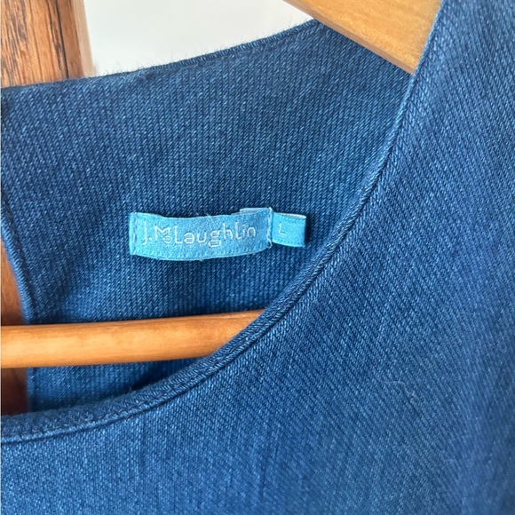 J. McLaughlin Large Denim Catalyst 3/4 Sleeve Sheath Dress - Picture 2 of 6